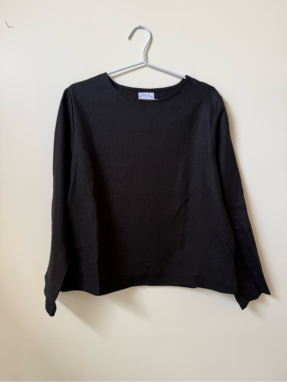 Nicole Purdy linen long sleeve boxy fit top slow fashion small shop